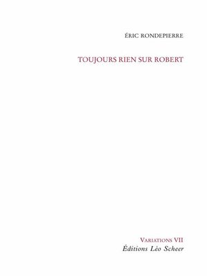 cover image of Toujours rien sur Robert